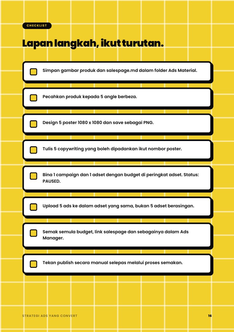Muka surat 16 — checklist 8 langkah